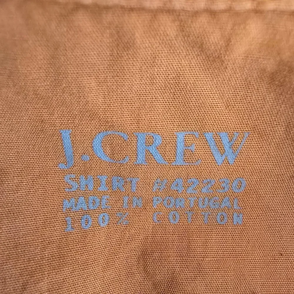 J. CREW ORANGE BUTTON DOWN LONG SLEEVE SHIRT MENS SIZE LARGE EUC